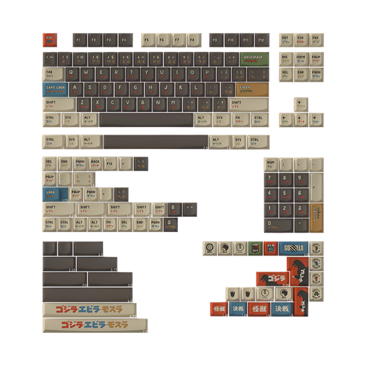 Keytok SMILE Profile Black Classic Godzilla Dye-Sub PBT Keyaps 173pcs / Set