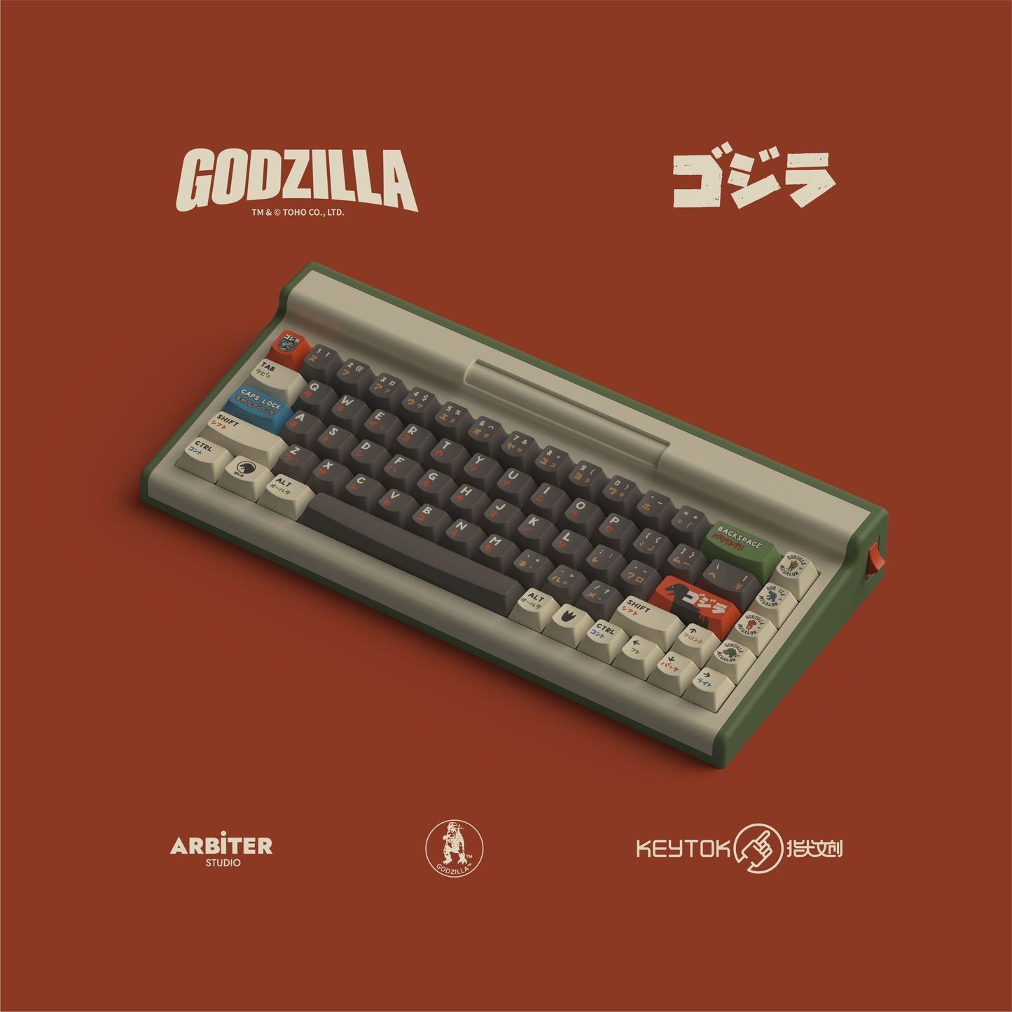 Keytok SMILE Profile Black Classic Godzilla Dye-Sub PBT Keyaps 173pcs / Set