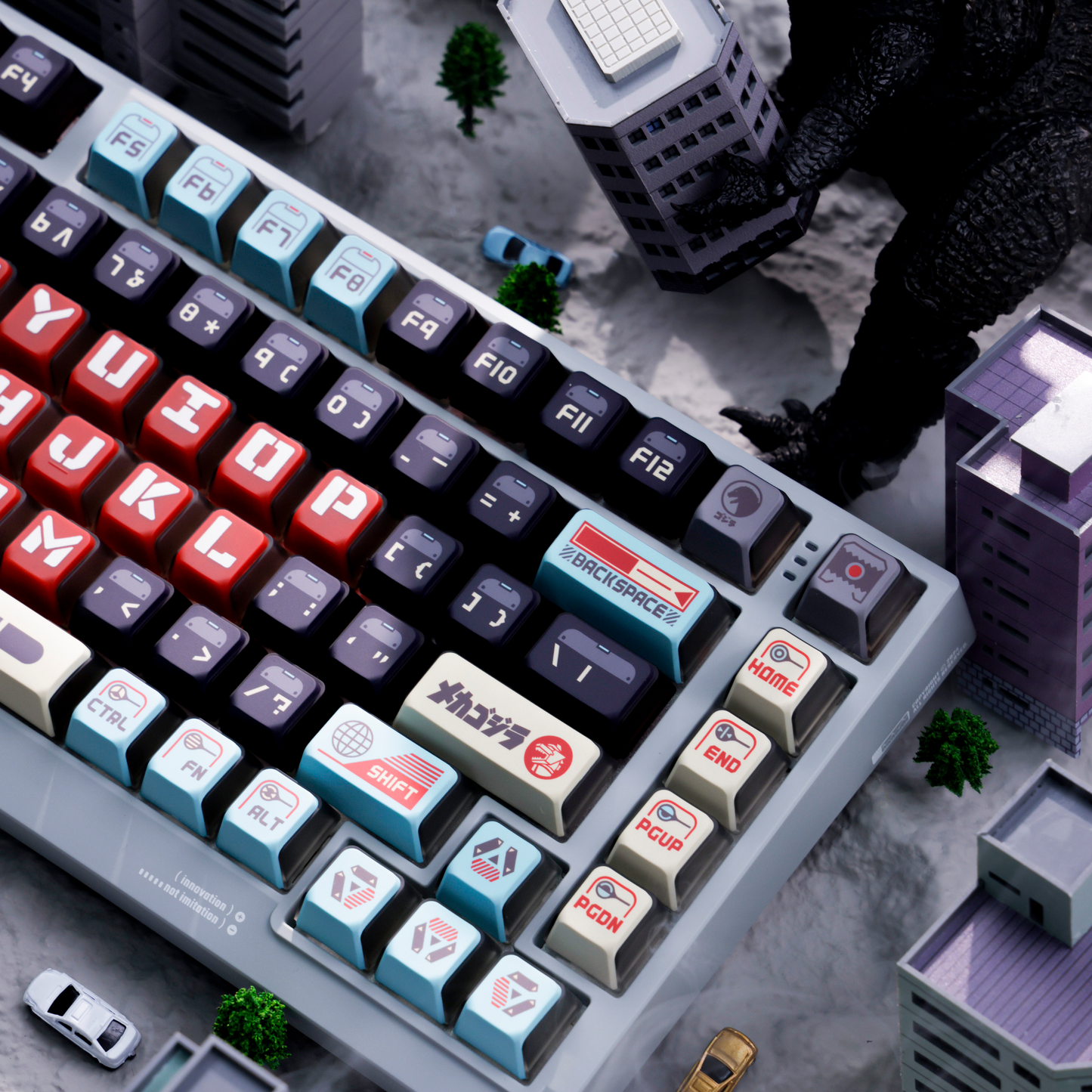 Keytok KOL Mecha Godzilla Dye-Sub PBT Keycaps 157pcs / Set
