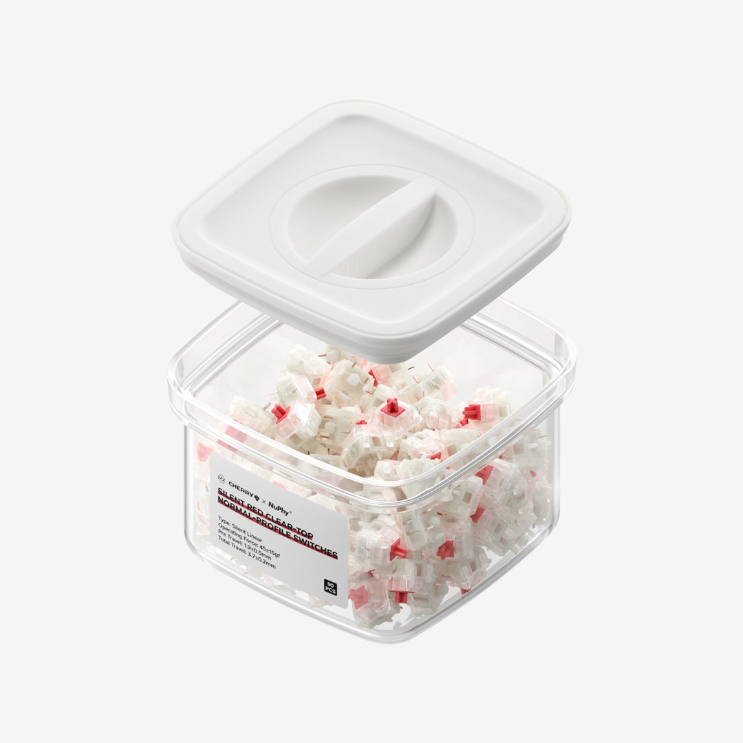 Cherry Silent Red Clear-Top Switches