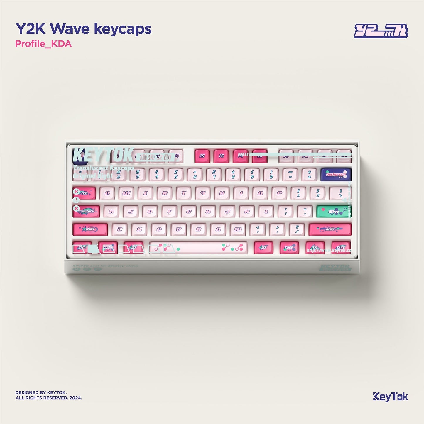 NuPhy x Keytok KDA Y2K Dye-Sub PBT Keycaps