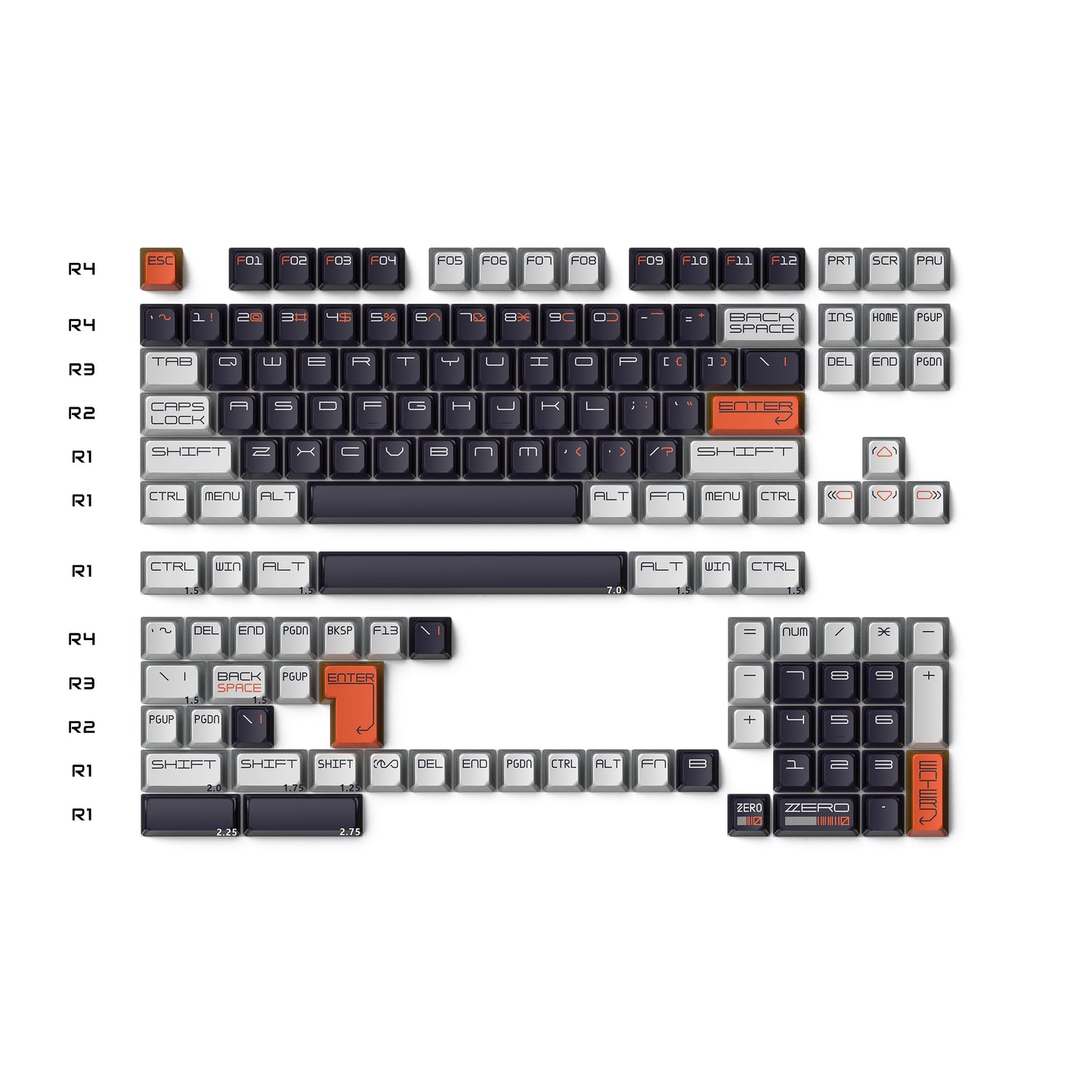 Keytok KOL Zero Division Dye-Sub PBT Keycaps 142pcs / Set