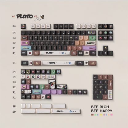 Keytok PLATO Smile Profile Dye-Sub PBT Keyaps 158pcs/set
