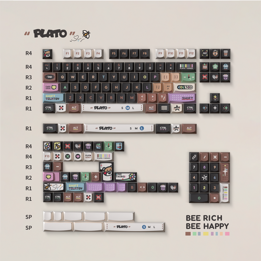 Keytok PLATO Smile Profile Dye-Sub PBT Keyaps 158pcs/set