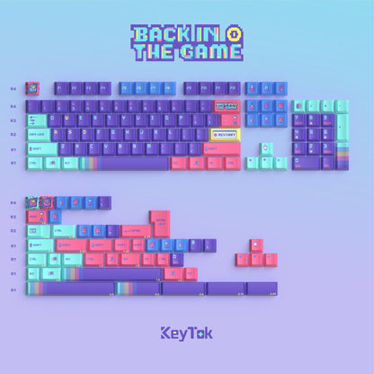 Keytok Cherry Back in Game - Purple Dye-Sub PBT Keycaps 152pcs / Set