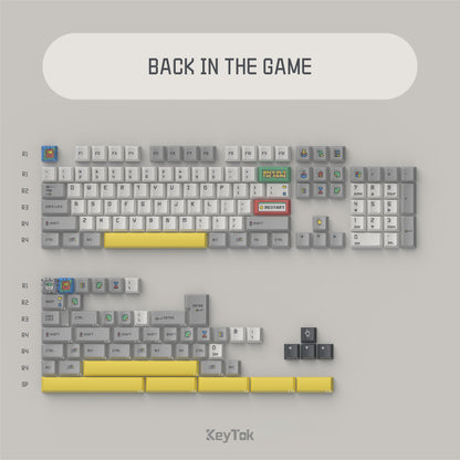Keytok Cherry Back in Game - Light Grey (Retro Version) Dye-Sub PBT Keycaps 152pcs / Set