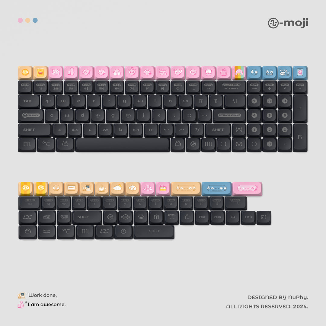 Nsa Keycaps Nuphy Low-Profile Numoji nSA Dye-Sub PBT Keycaps (149 Keys) | Premium ...