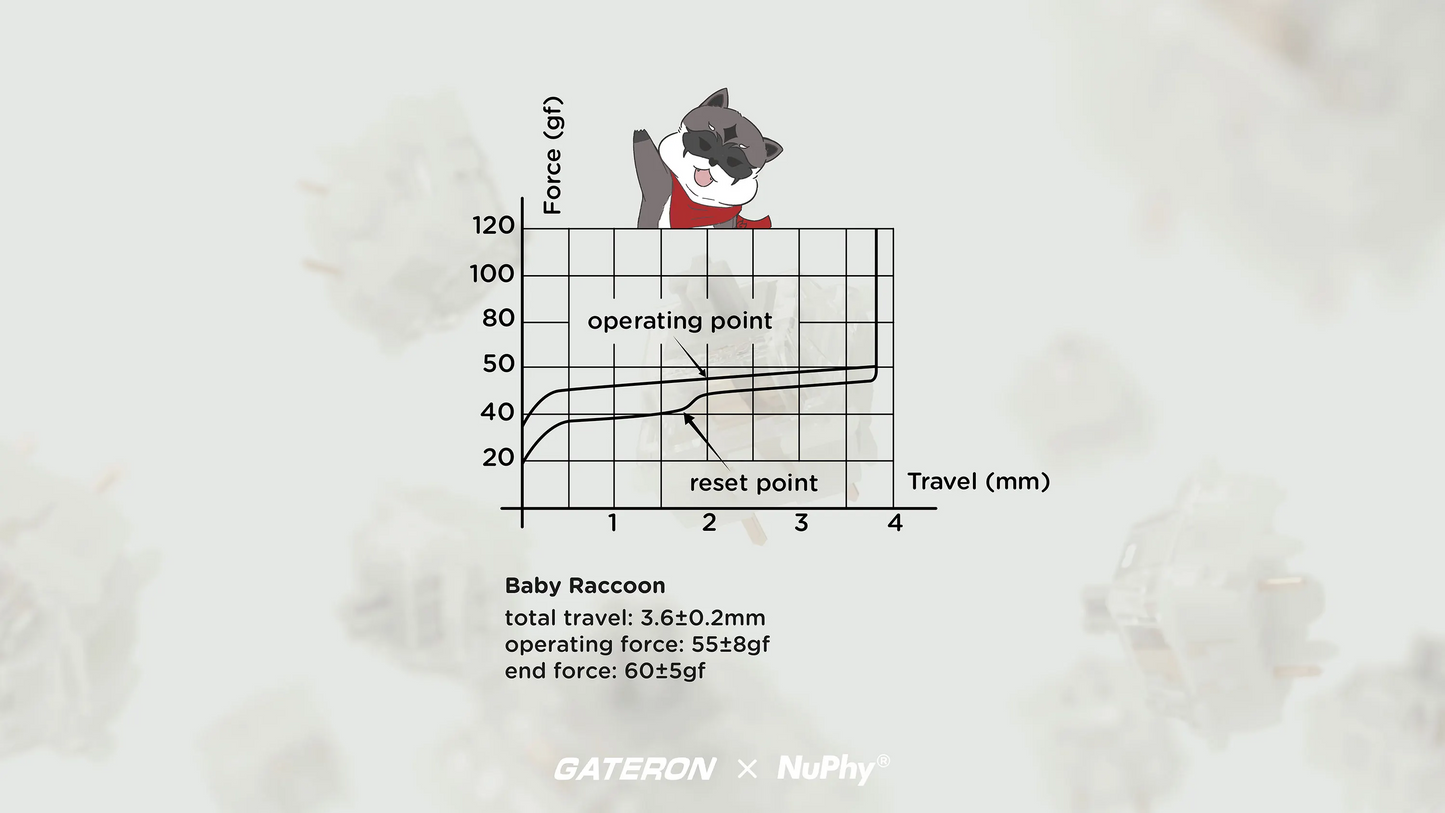 NuPhy Gateron Baby Raccoon Switches - 110pcs/Set