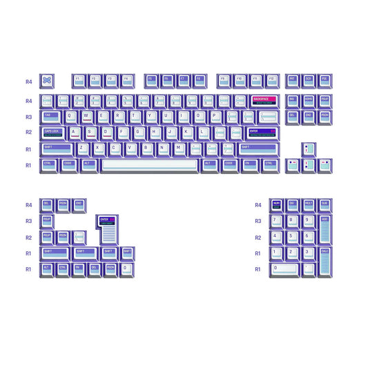 Keytok KOL CTRL Purple Dye-Sub PBT Keycaps 122pcs / Set