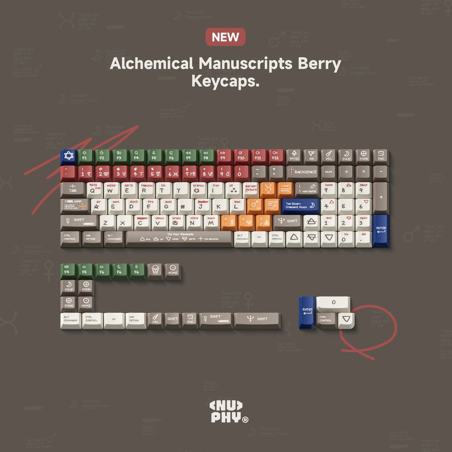 NuPhy Berry profile Alchemical Manuscripts Dye-Sub PBT Keycaps - 126 keys